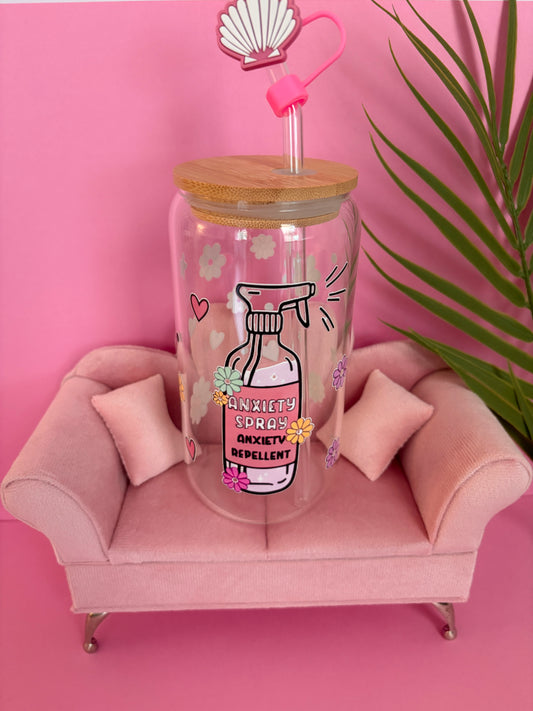 Vaso vidrio - Anxiety Spray Repellent 🌼