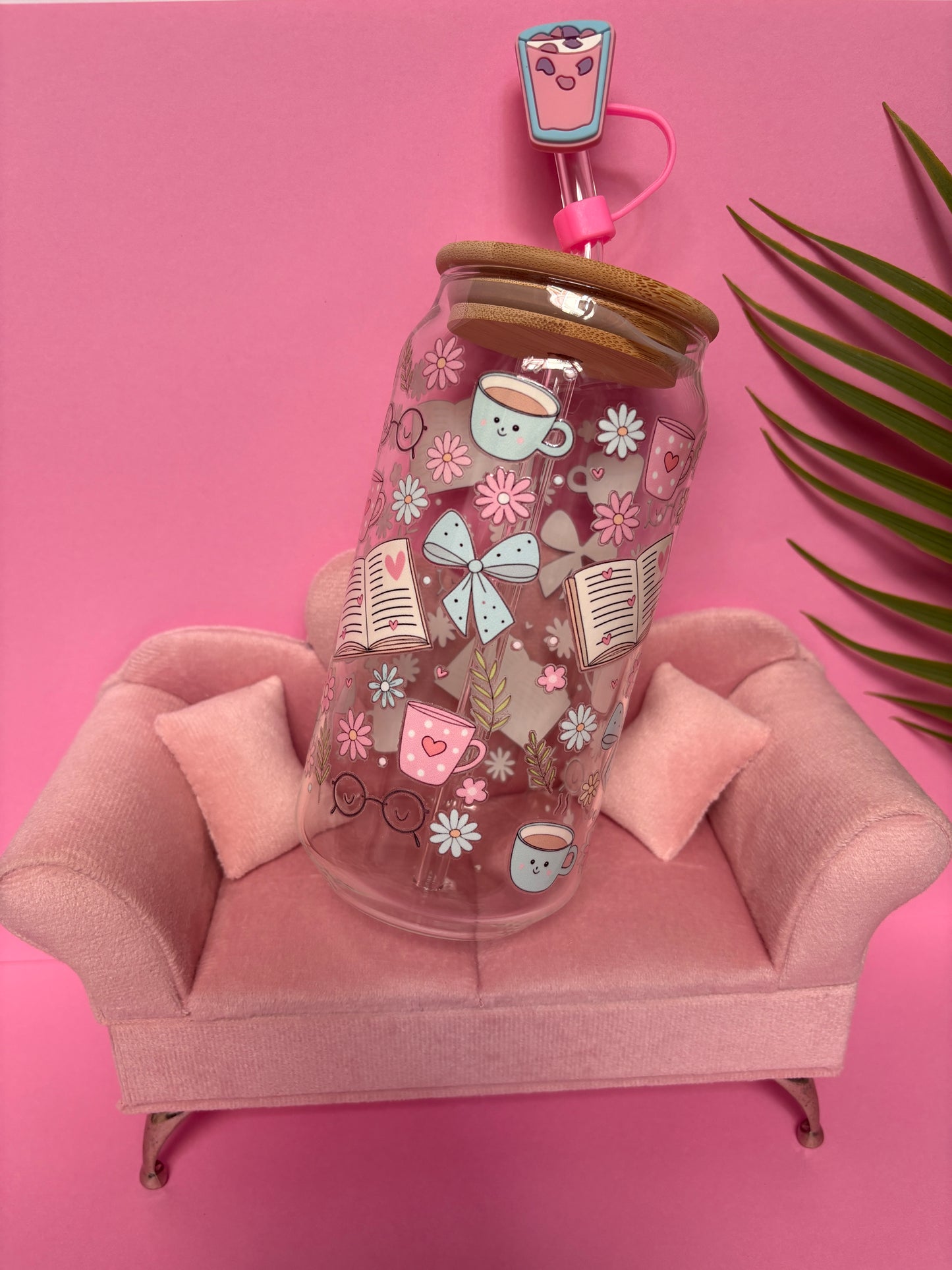 Vaso vidrio - Lectura📖👓🎀