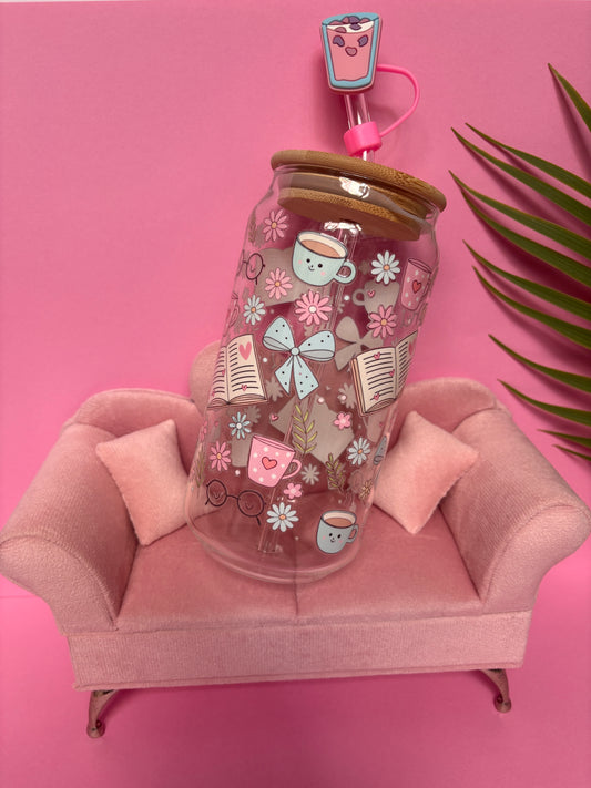 Vaso vidrio - Lectura📖👓🎀