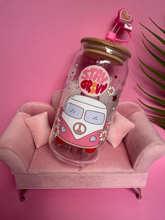 Vaso vidrio - Stay Grovy 🌼🚙