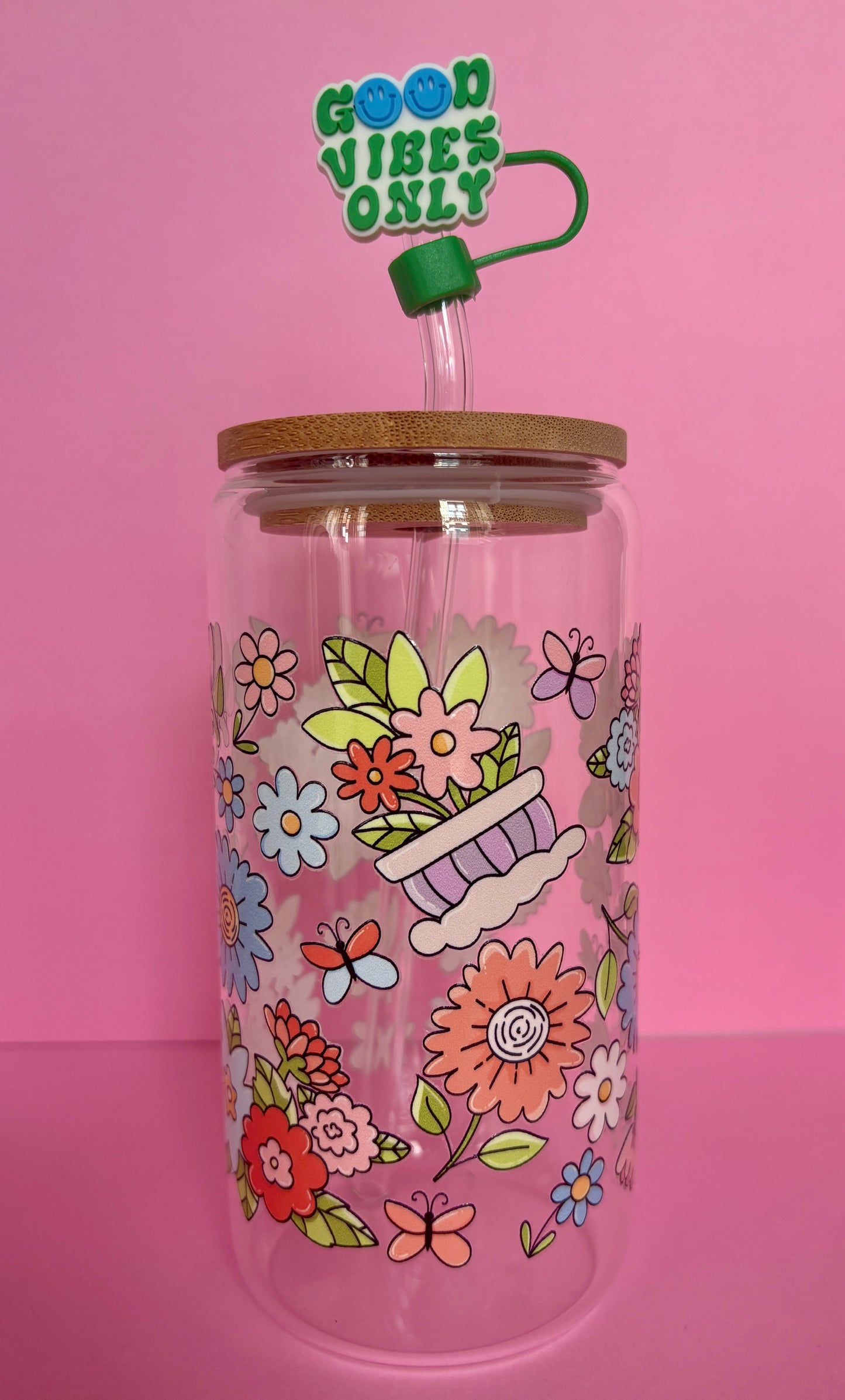 Vaso vidrio - Floral