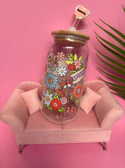 Vaso vidrio - Flower 🌸🌼🌺