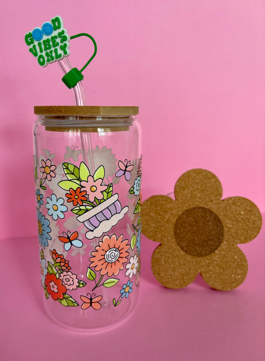 Vaso vidrio - Floral