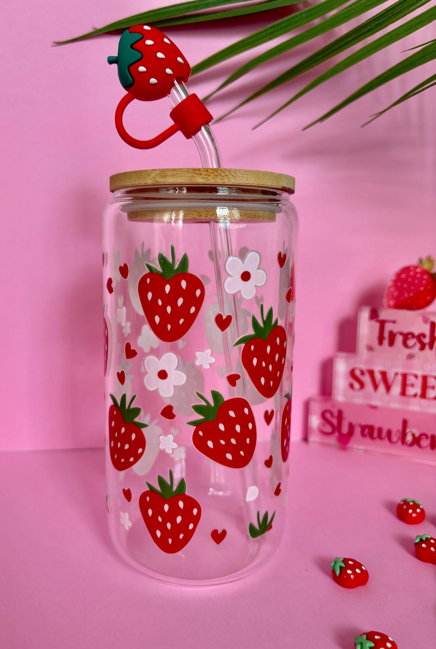 Vaso vidrio - Strawberries