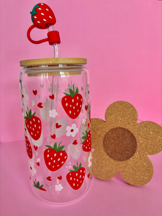Vaso vidrio - Strawberries